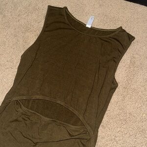 Dark Olive green dress w/cutout